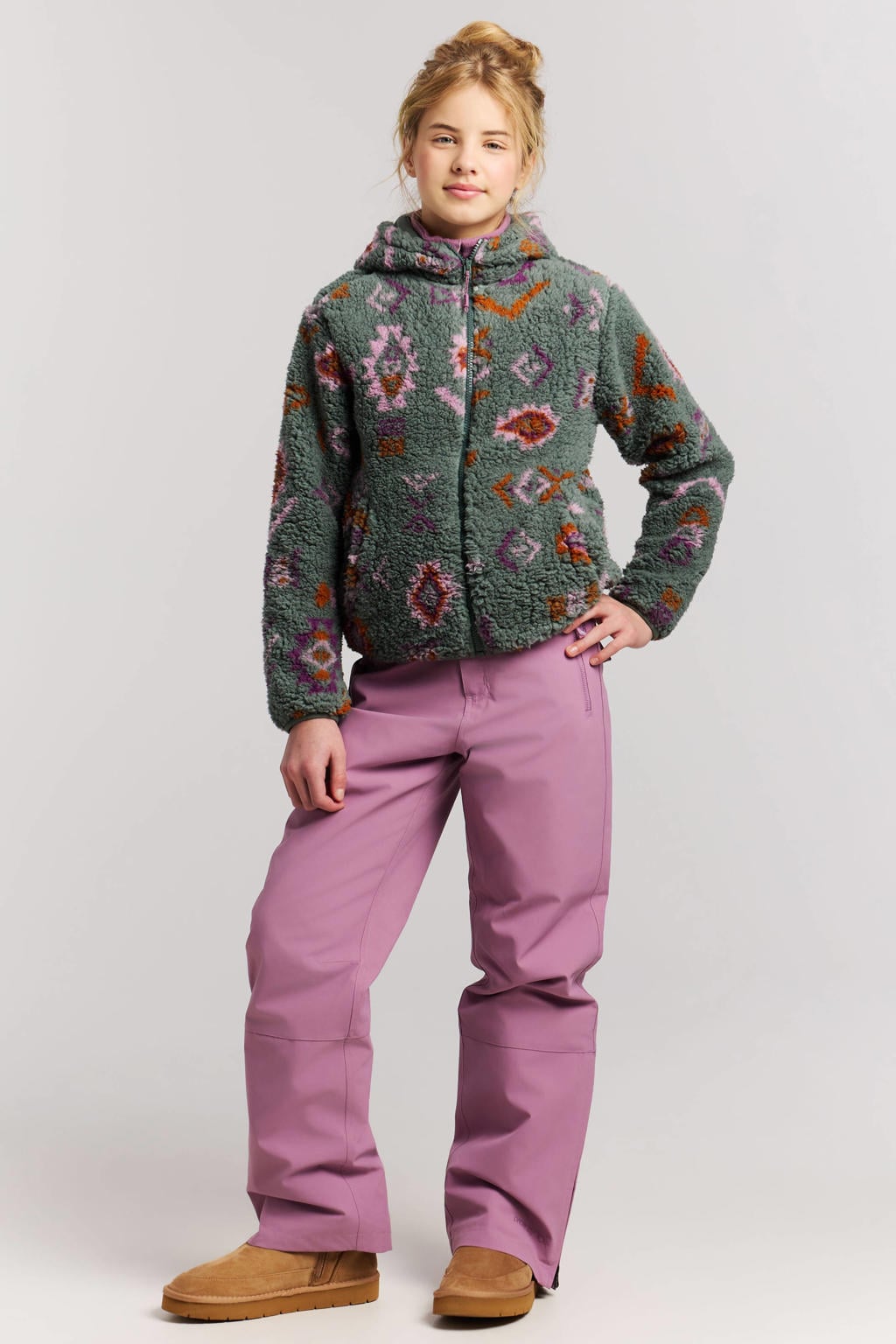 Protest PRTKylee JR teddy outdoor vest - groen/lila