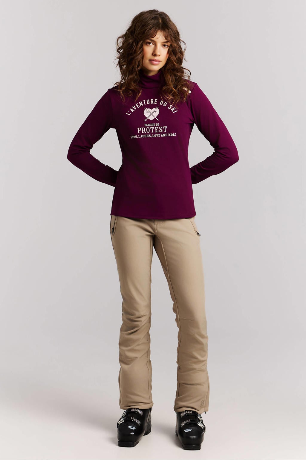 Protest skipully met print - donkerpaars