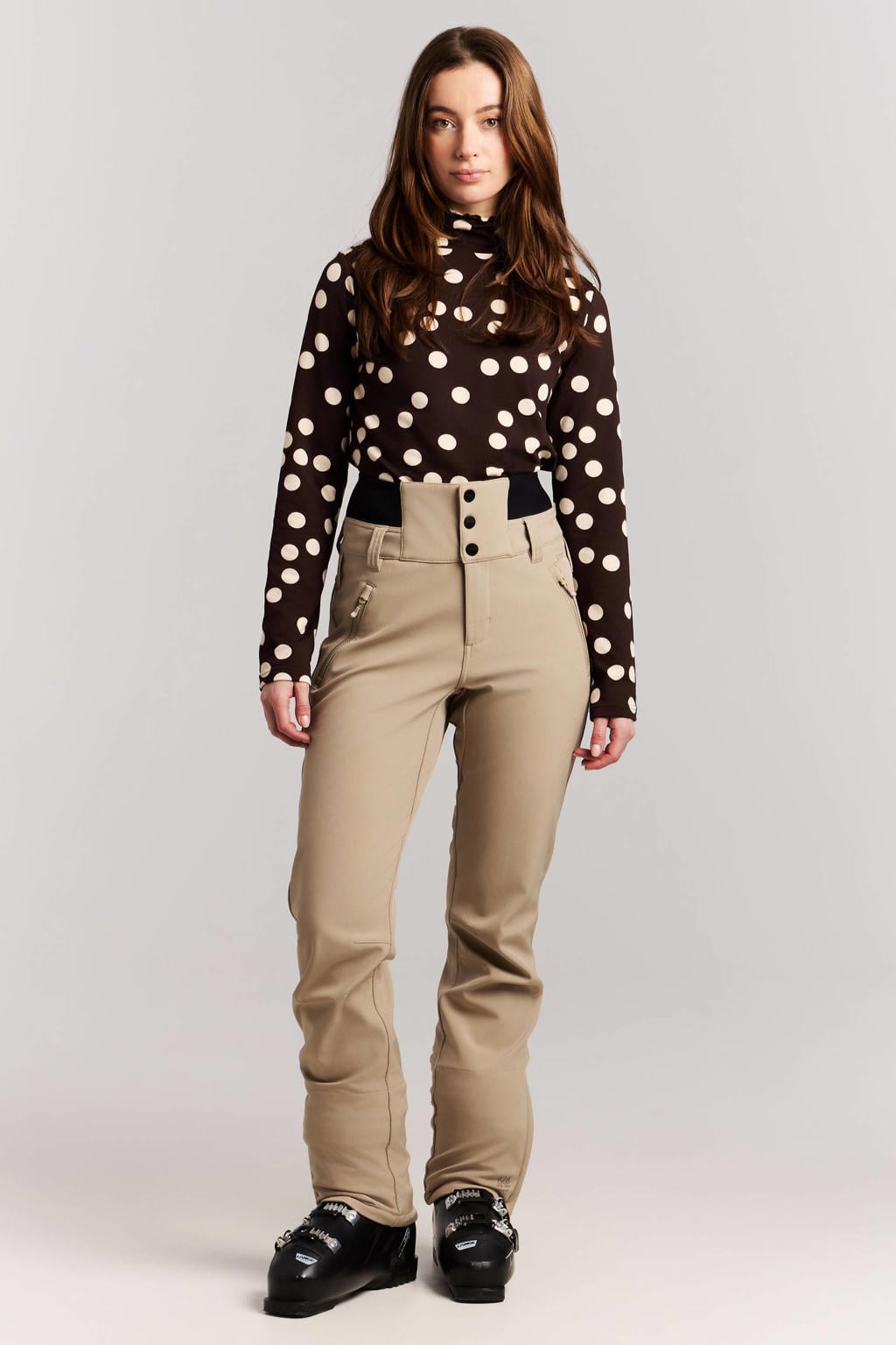 Beige dames Protest skibroek van polyester met effen