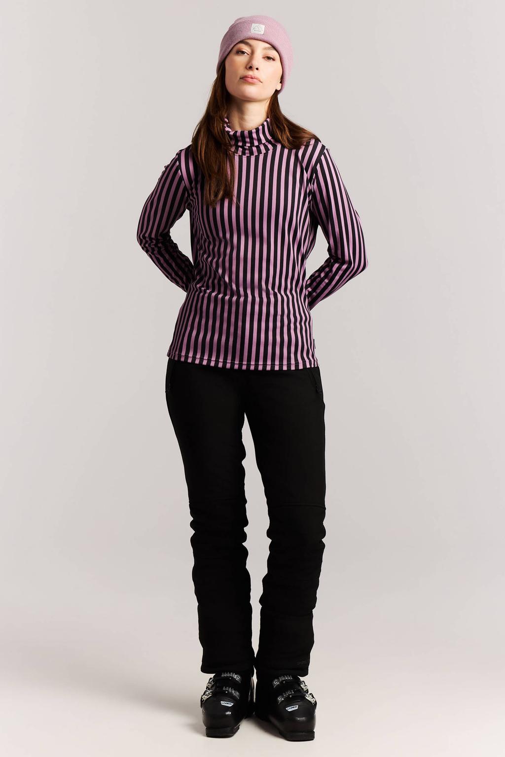 Protest PRTLucita aansluitende gestreepte outdoor sweater - lila/zwart