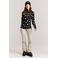 Protest fleece aansluitende sweater met sterren - zwart/ecru
