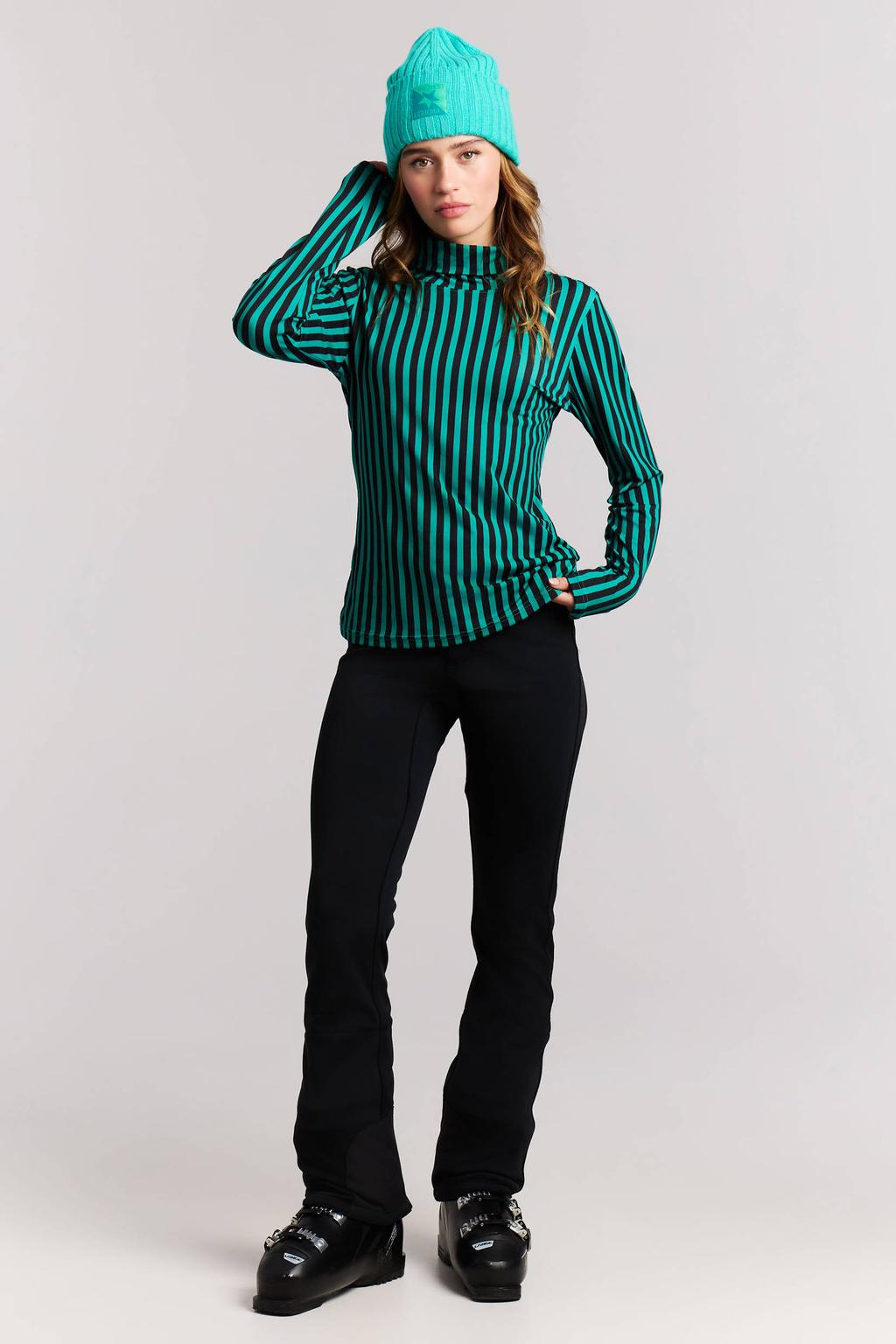 Protest PRTLucita aansluitende gestreepte outdoor sweater - groen/zwart