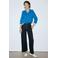 Mango cropped wide leg jeans - donkerblauw