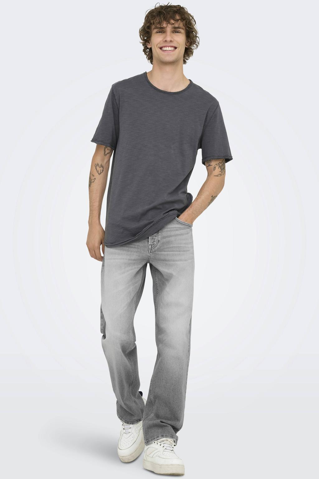 ONLY & SONS ONSEDGE straight leg jeans - middengrijs