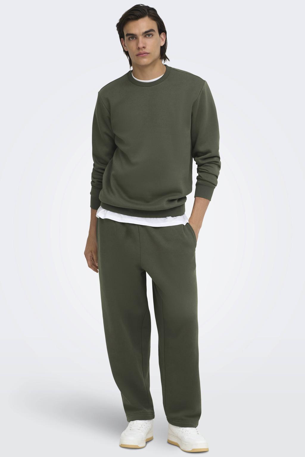 ONLY & SONS regular fit sweater - donkergroen