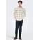 ONLY & SONS slim fit geruit overhemd - ecru
