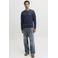 JACK & JONES regular fit sweater met logo - donkerblauw
