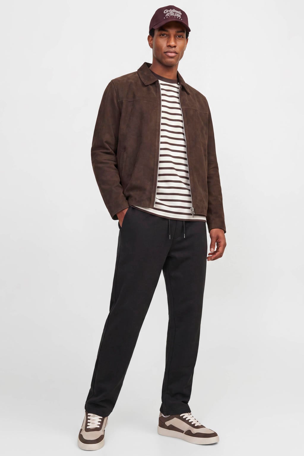 JACK & JONES PANTS STUDIO JPSTBILL wide leg joggingbroek - zwart