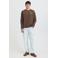 Blend regular fit sweater met backprint - donkerbruin