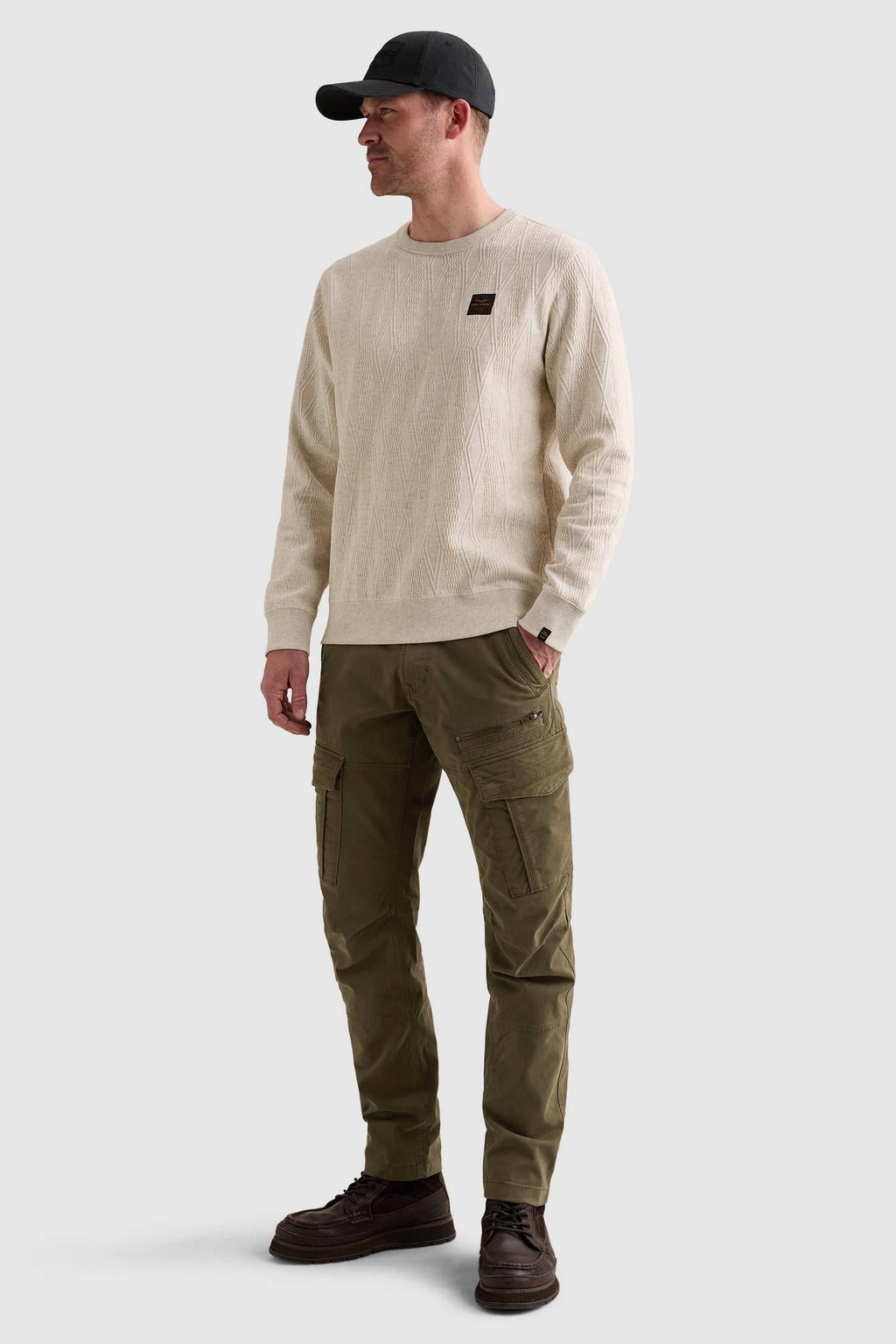 PME Legend regular fit jacquard sweater - ecru