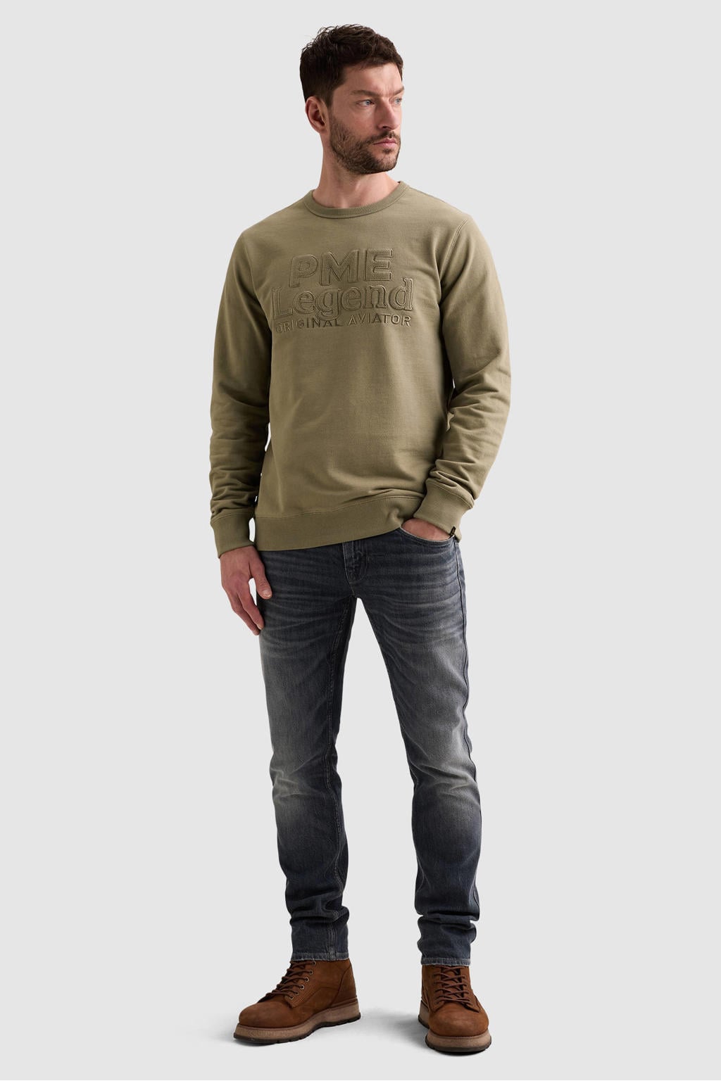 PME Legend katoenen regular fit sweater - overland trek