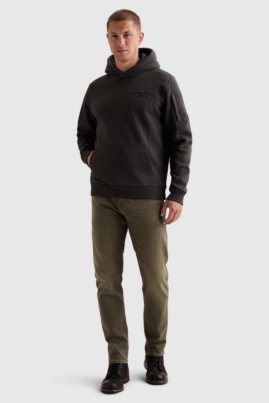 PME Legend regular fit hoodie met borduursels - antraciet
