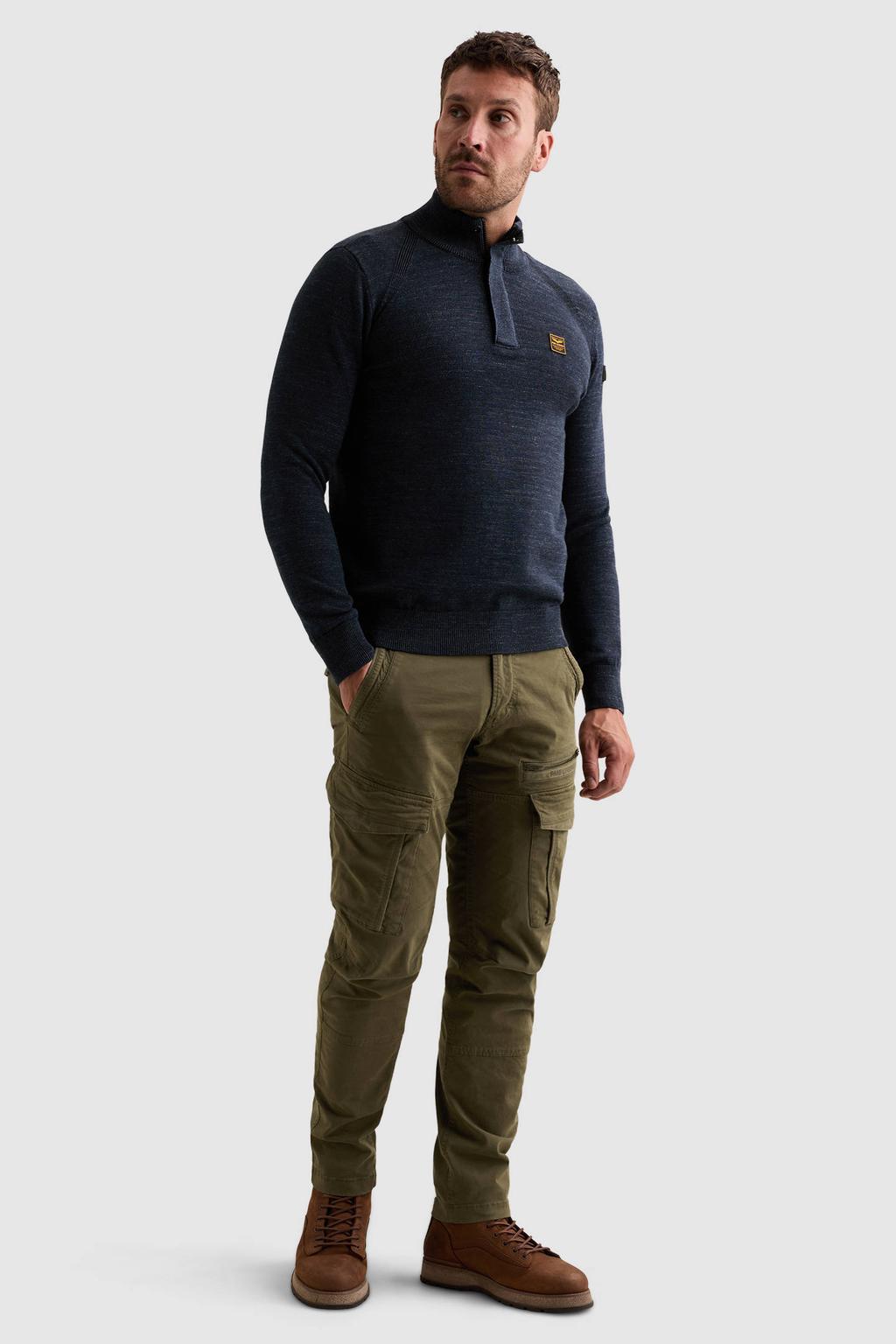 PME Legend katoenen regular fit gemêleerde trui - salute