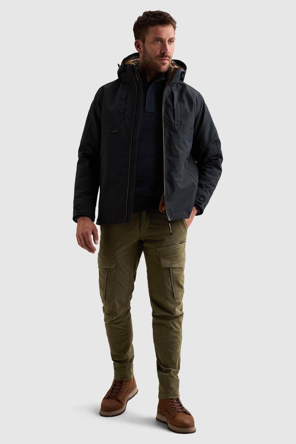 PME Legend SNOWPACK winterparka met imitatiebontkraag - donkerblauw