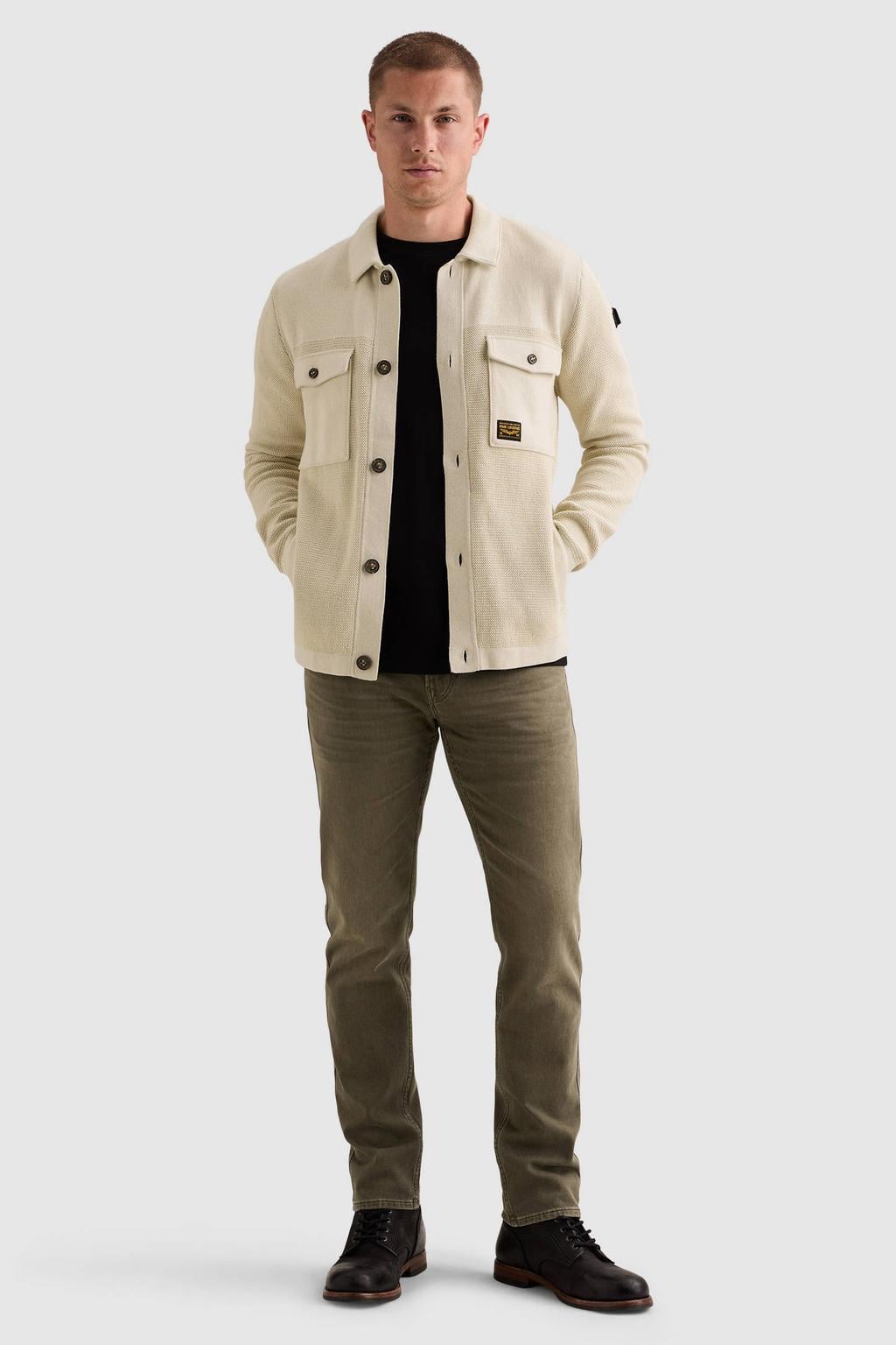 PME Legend katoenen gebreid vest - beige
