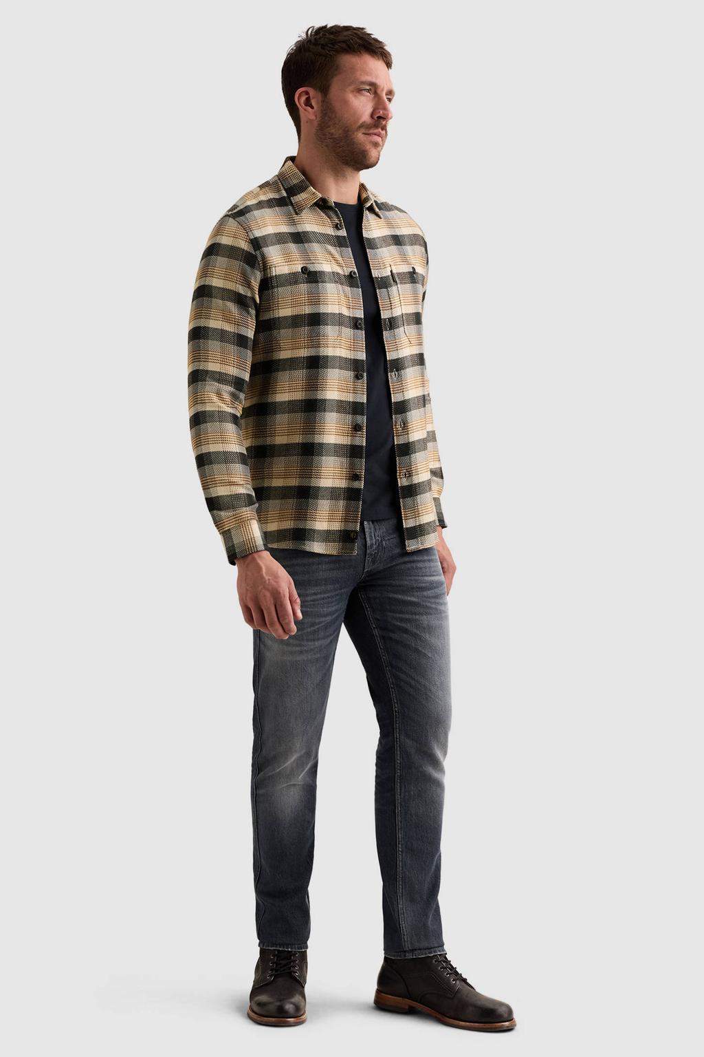 PME Legend regular fit geruit overshirt - bruin