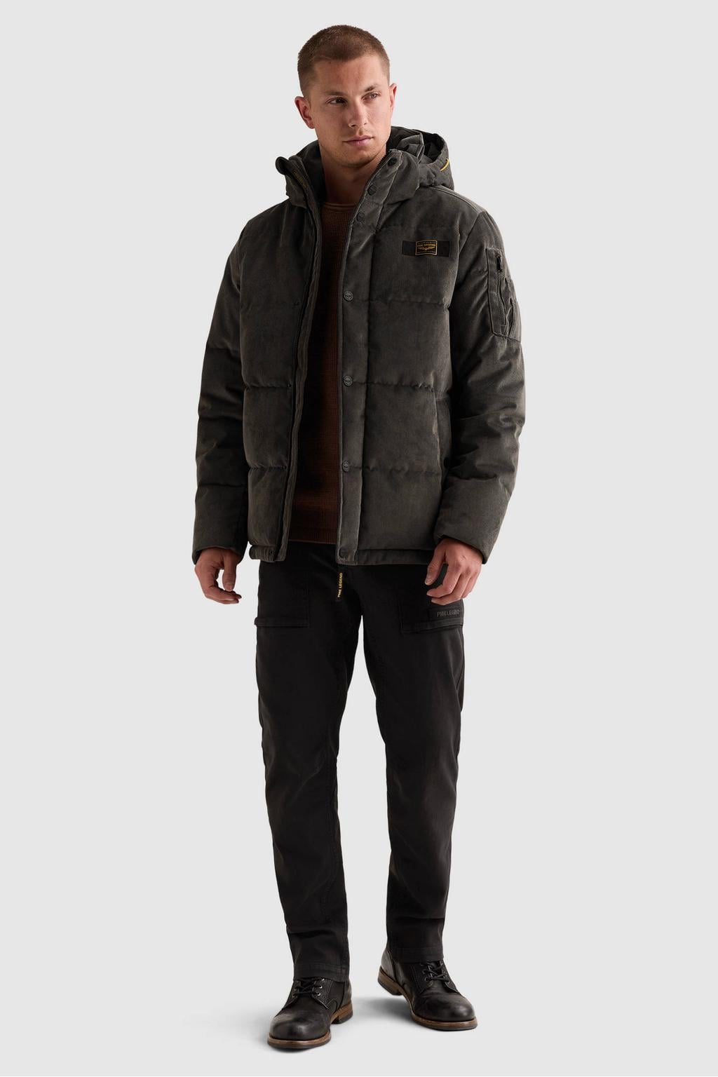 PME Legend GOBBLER corduroy pufferjas - antraciet