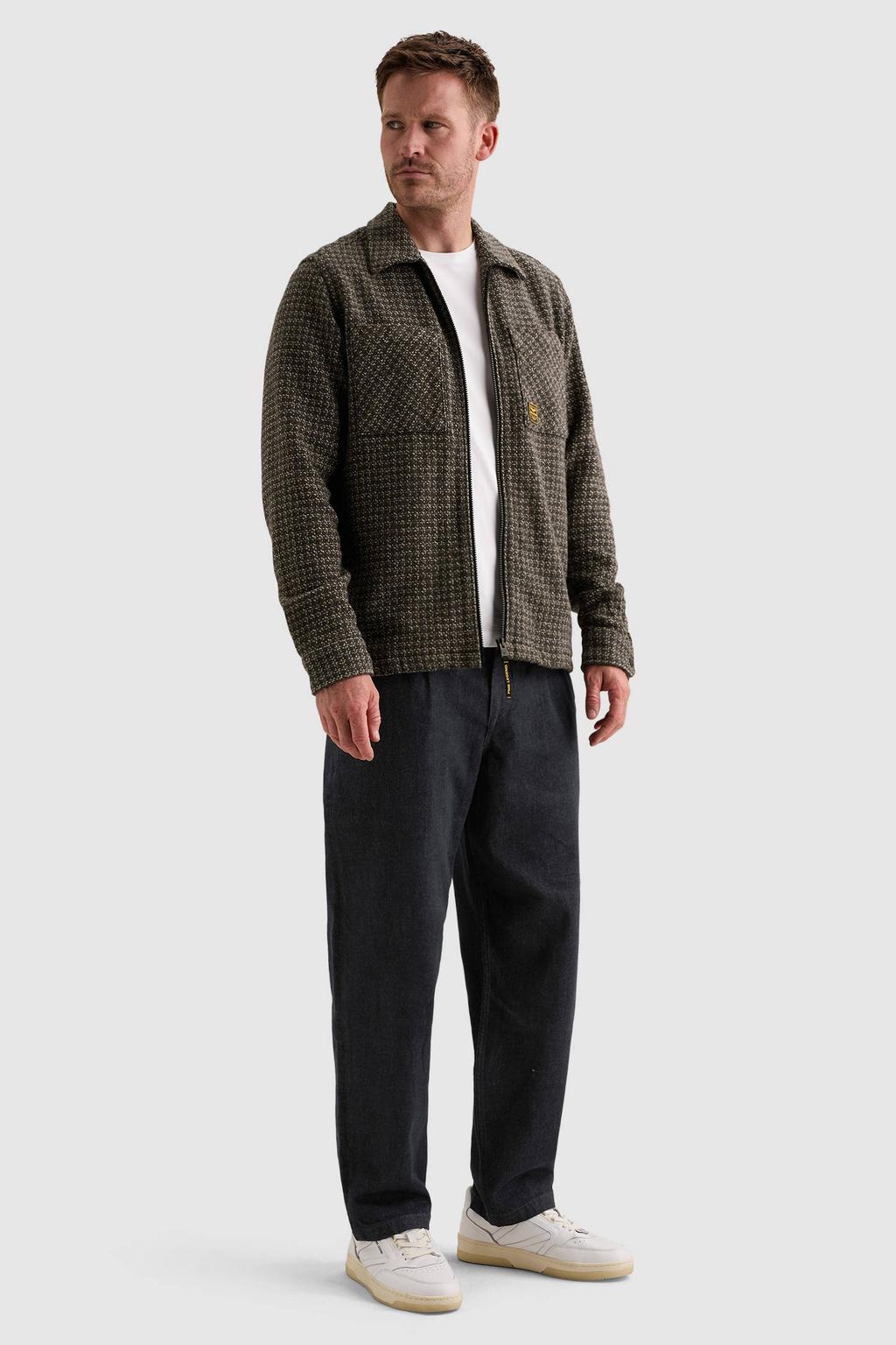 PME Legend regular fit geruit overshirt - donkergroen