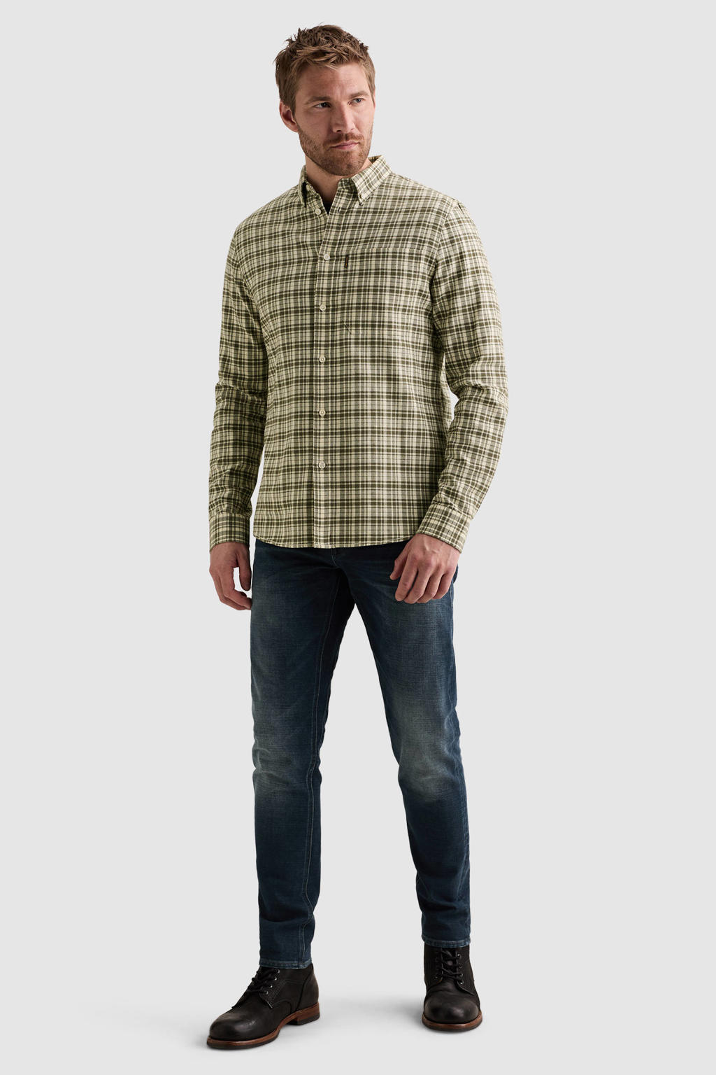 PME Legend regular fit geruit overhemd - kalamata