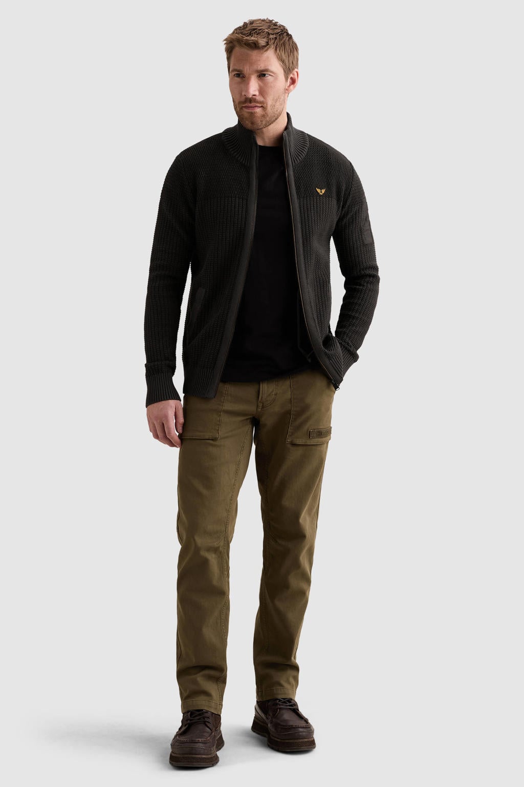 PME Legend katoenen gebreide vest - antraciet