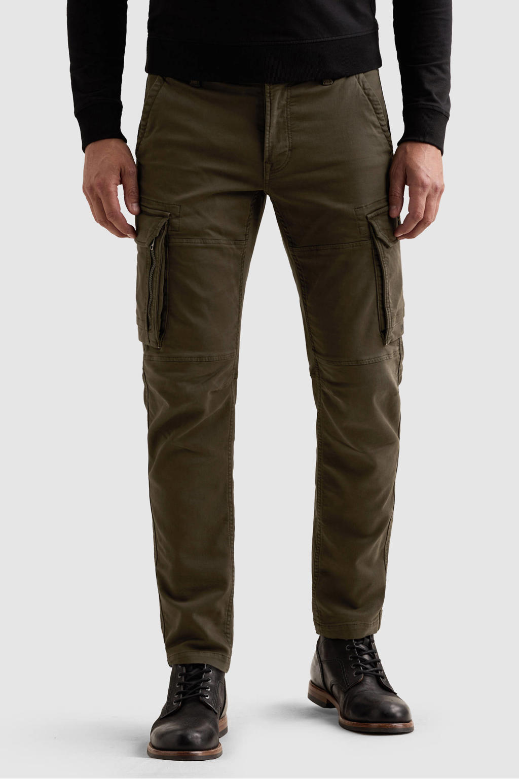 PME Legend relaxed fit cargo pants tapered cargobroek - donkergroen