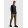 PME Legend regular fit longsleeve met wafelstructuur - donkerblauw