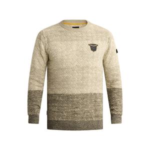 katoenen regular fit gebreide trui - beige
