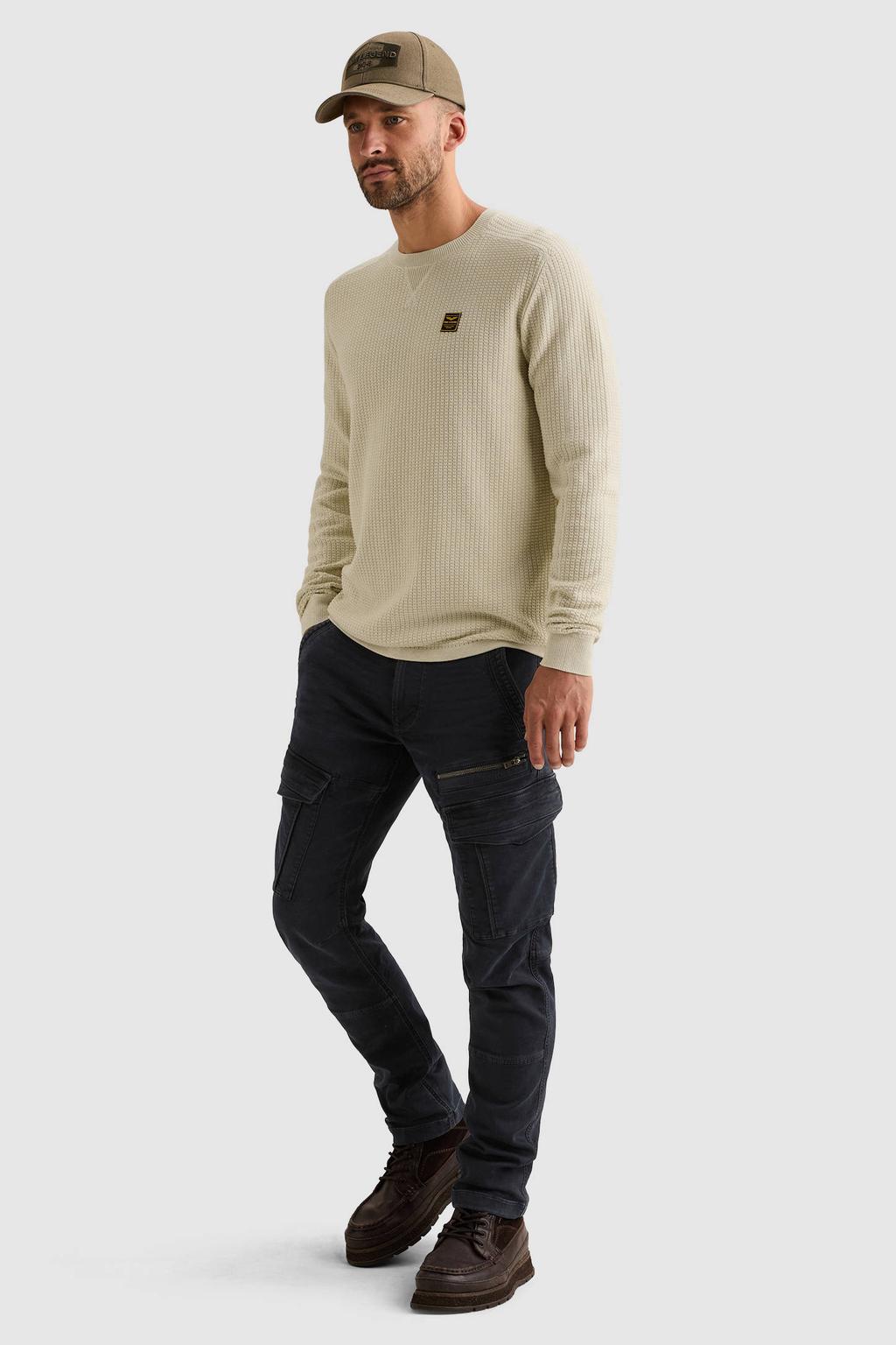 PME Legend katoenen regular fit gebreide trui - ecru