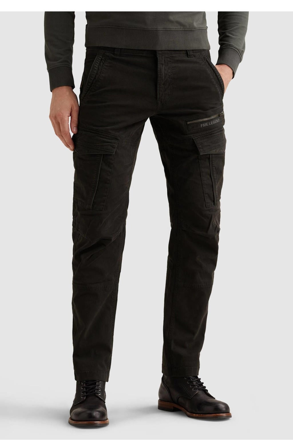 PME Legend tapered cargobroek - zwart