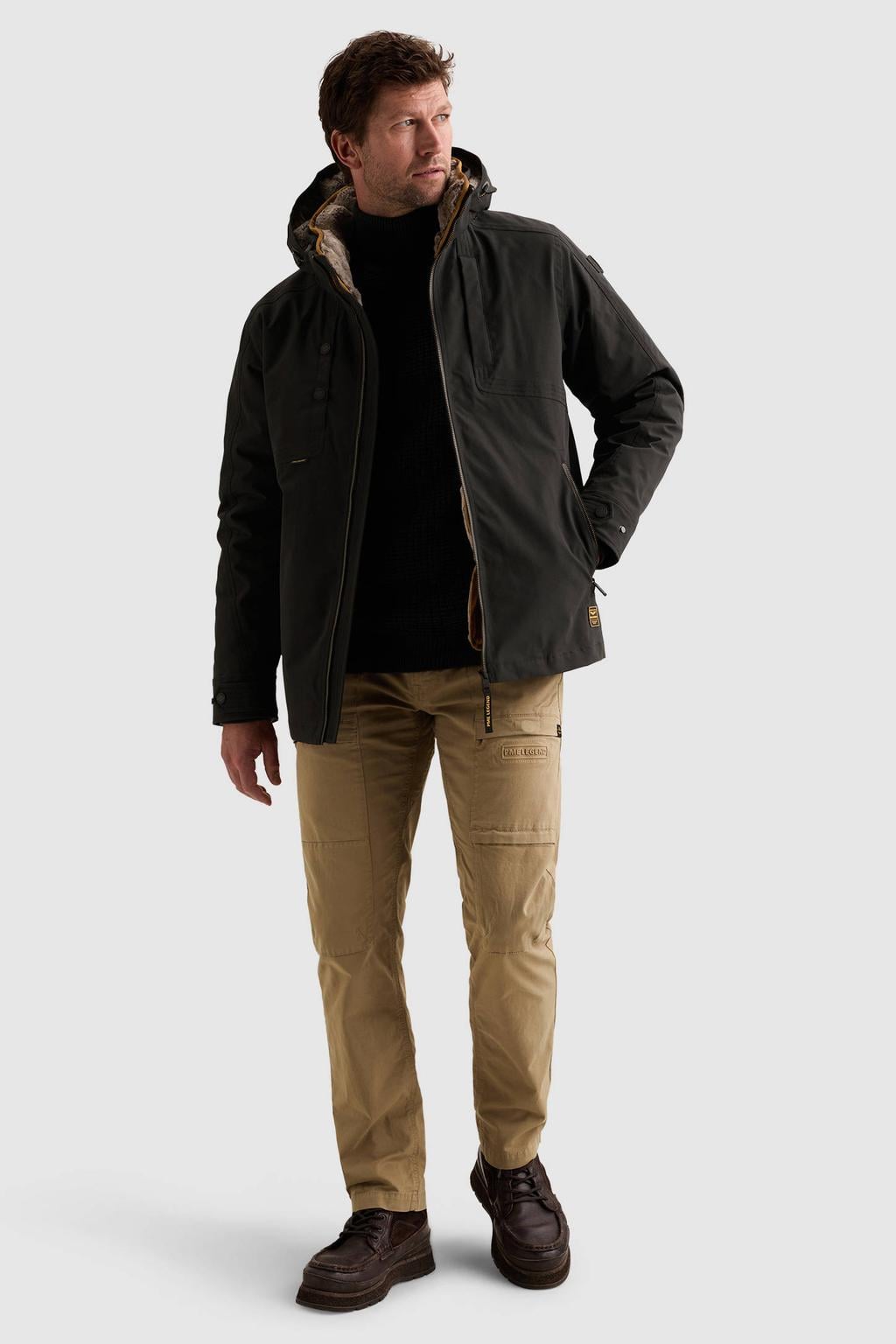 PME Legend SNOWPACK winterparka met imitatiebontkraag - jet black