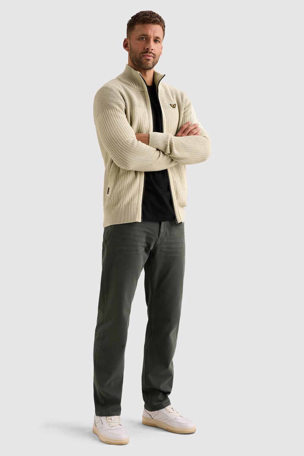 PME Legend katoenen gebreid vest - ecru