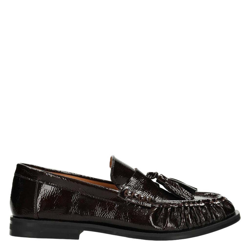 Donkerblauwe dames POSH by Poelman lak loafers van imitatieleer
