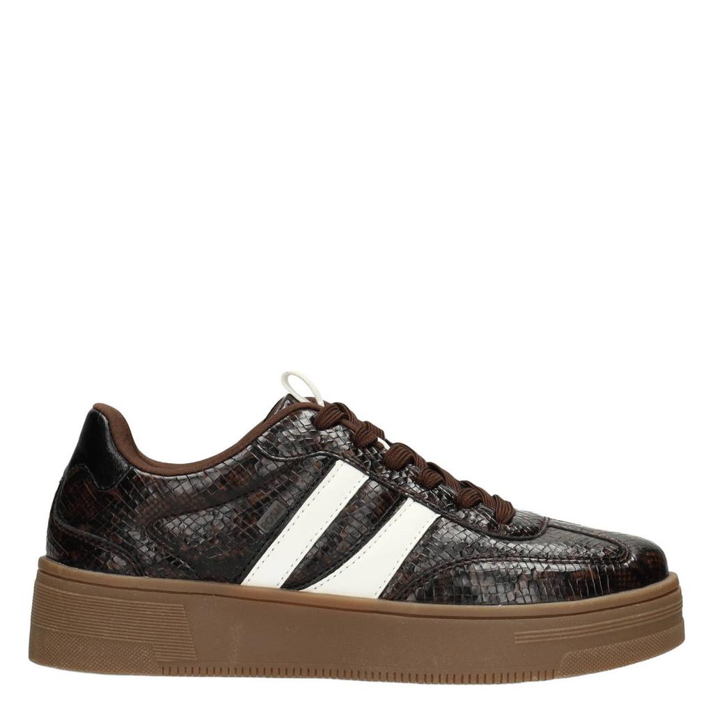 Donkerblauwe dames POSH by Poelman Lilly sneakers - van imitatieleer met veters