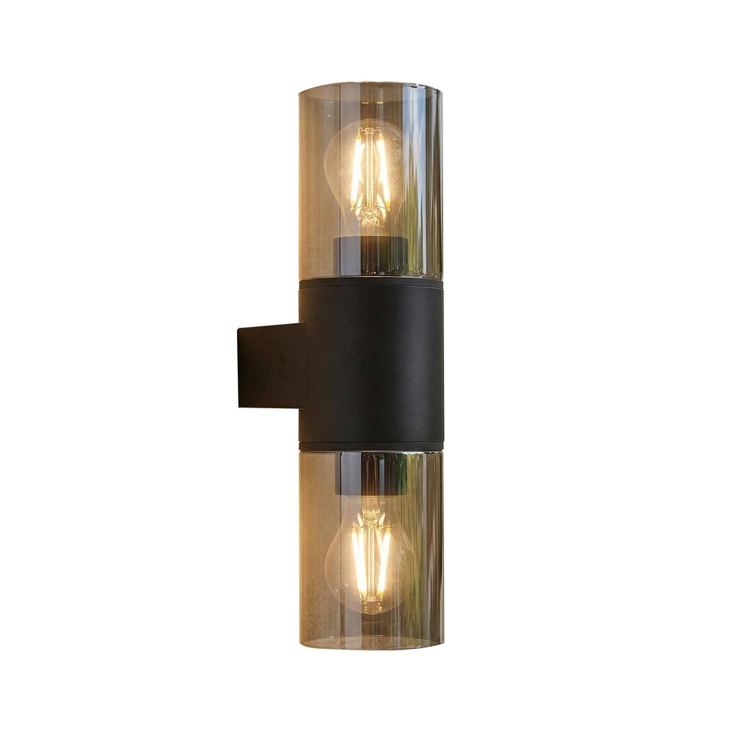 EGLO Cropani Wandlamp Buiten - E27 - 33.5 cm - Zwart/Grijs/Transparant