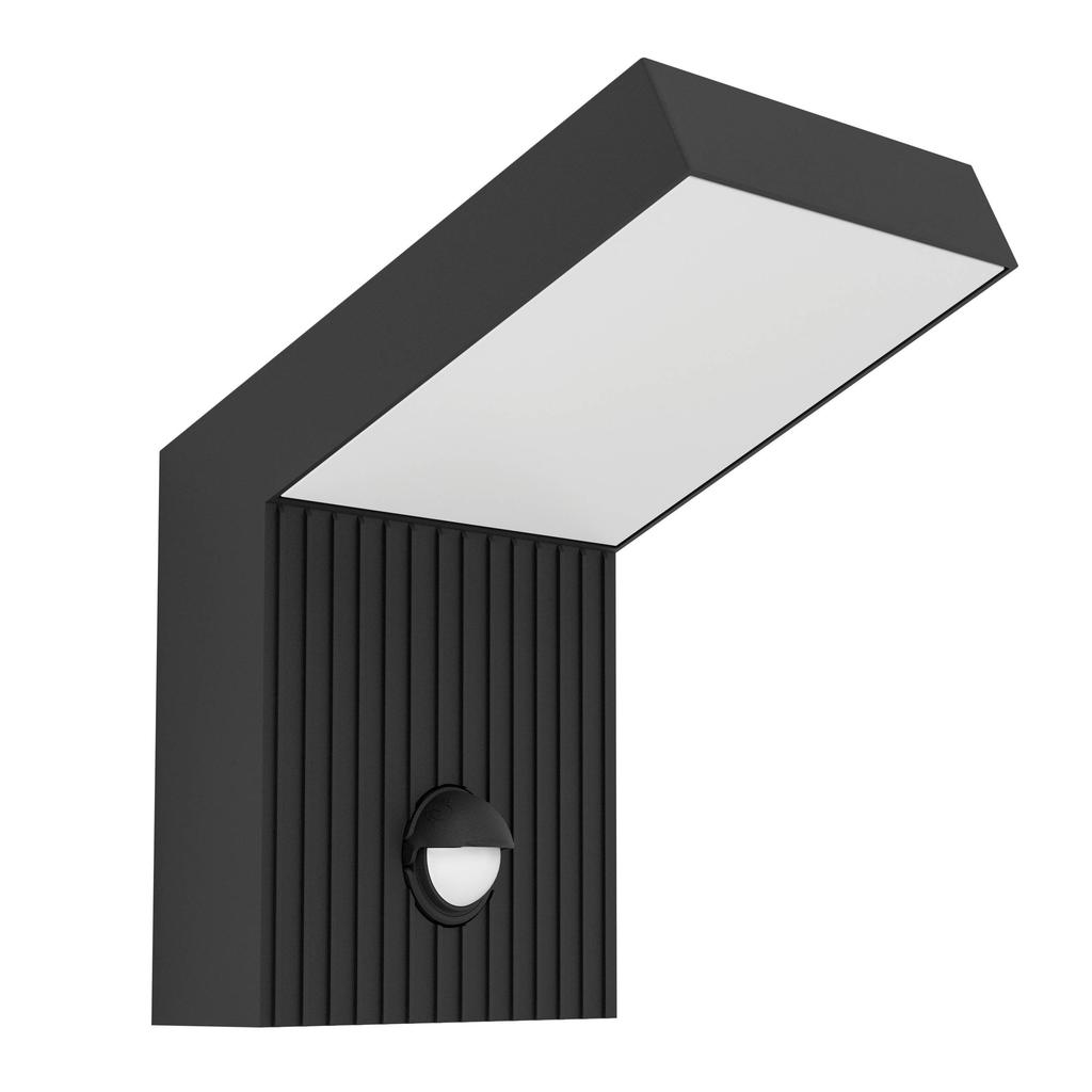 EGLO Grottazzolina Wandlamp Buiten - Sensor - LED - 17.5 cm - Zwart/Melkkleurig