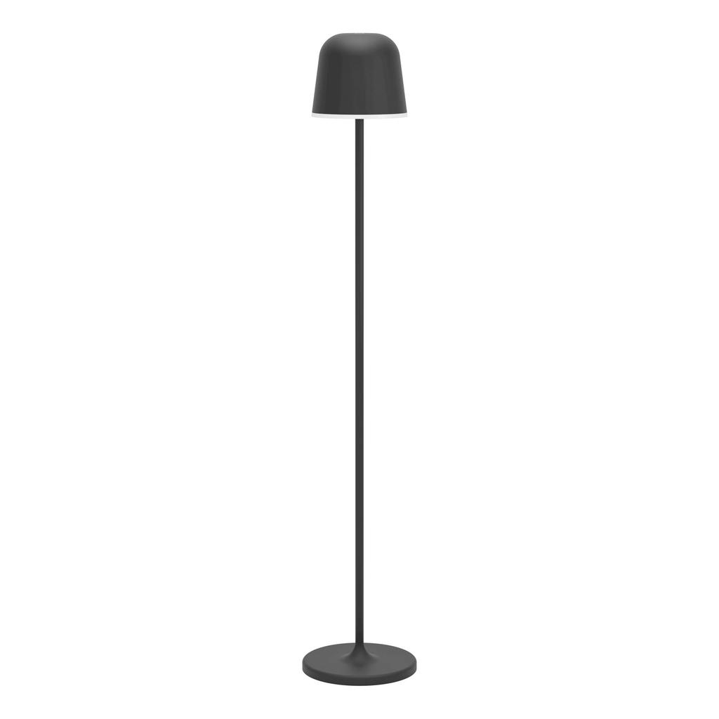 EGLO Mannera-L Vloerlamp Binnen en Buiten - Draadloos - 140 cm - Zwart/Wit - Oplaadbaar - Dimbaar Accu