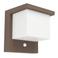 EGLO Frigento Solar Wandlamp Buiten - Sensor - Oplaadbaar - 15 cm - Roestbruin/Melkkleurig