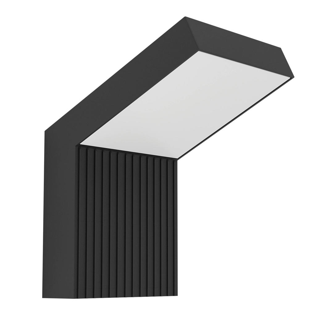 EGLO Grottazzolina Wandlamp Buiten - LED - 17.5 cm - Zwart/Melkkleurig