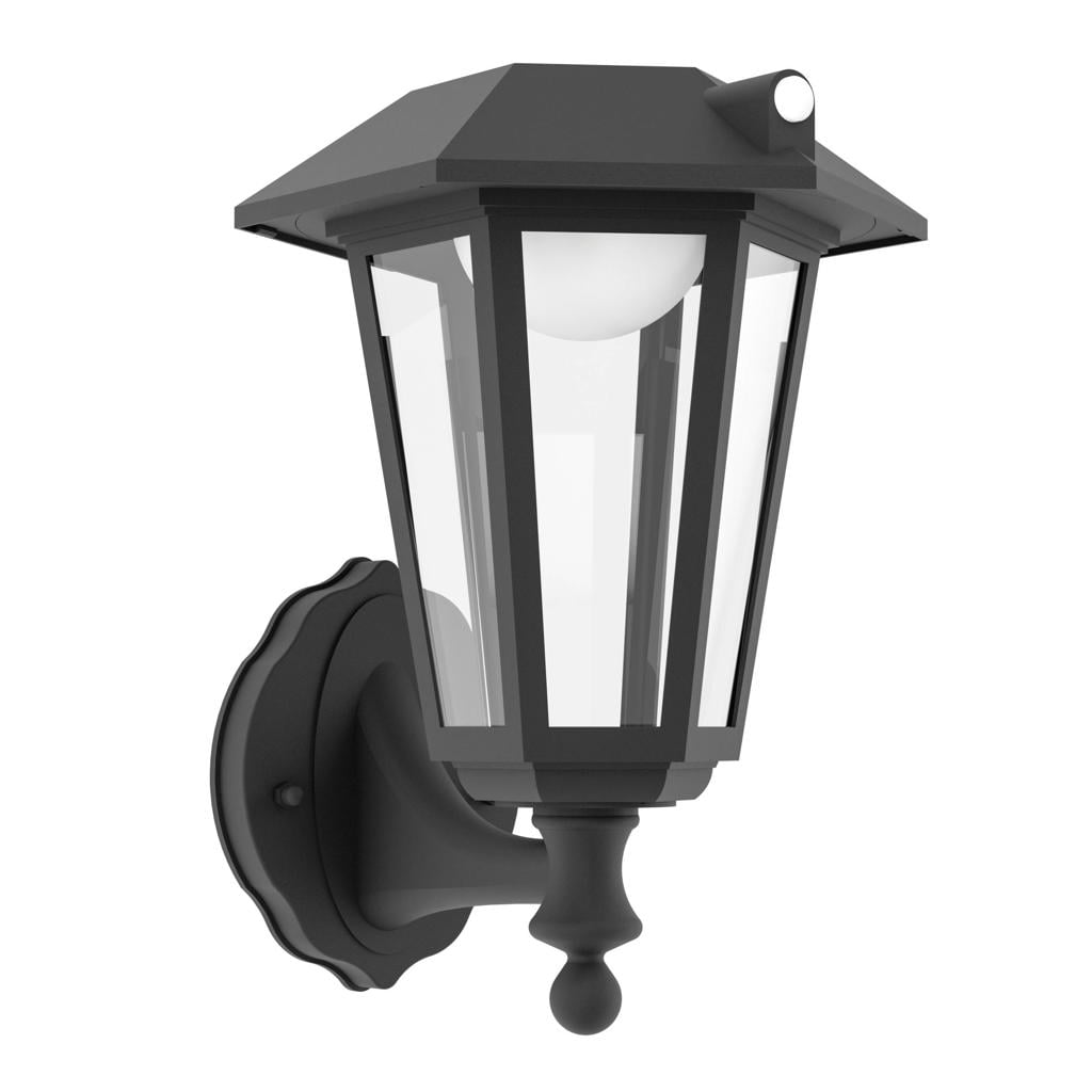 EGLO Prietta Solar Wandlamp Buiten - Sensor - Oplaadbaar - LED - 26.6 cm - Zwart