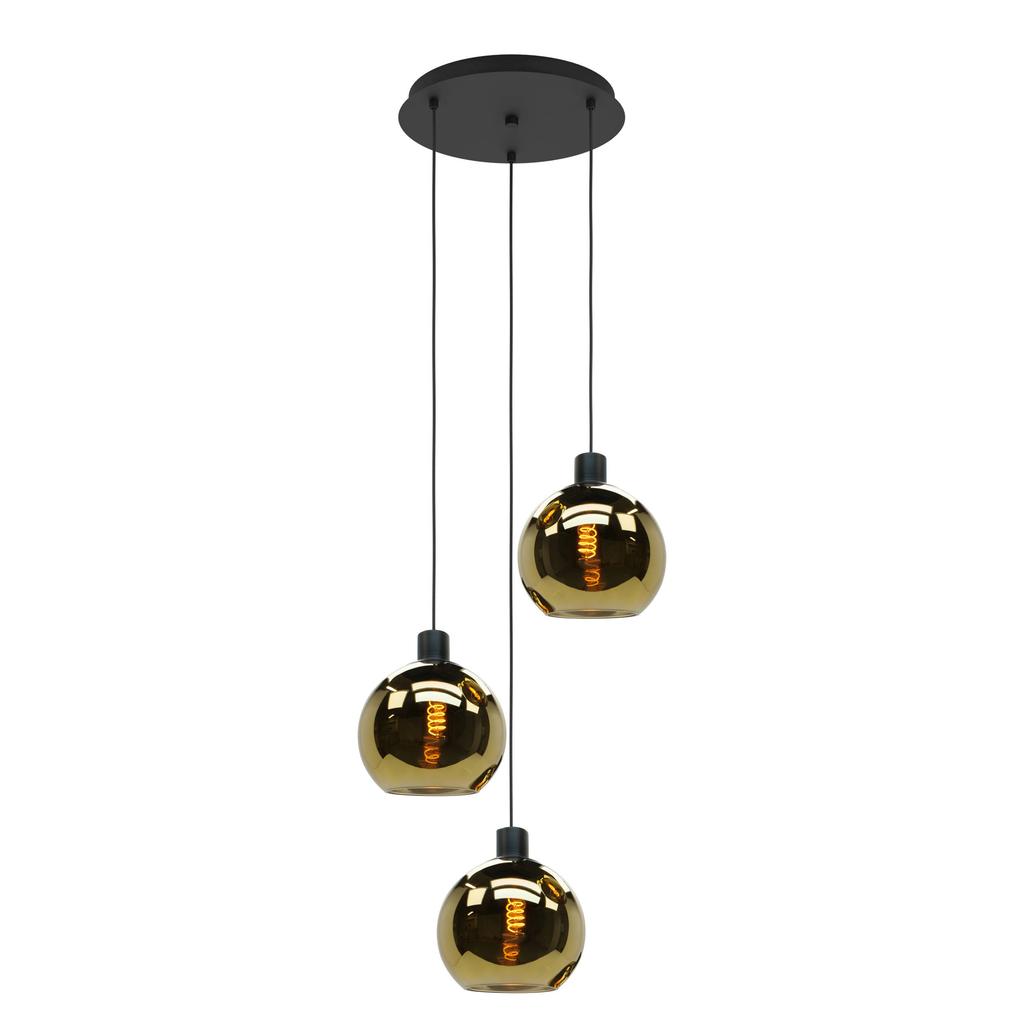 EGLO Cesenatico 3 Hanglamp - E27 - Zwart/Goud