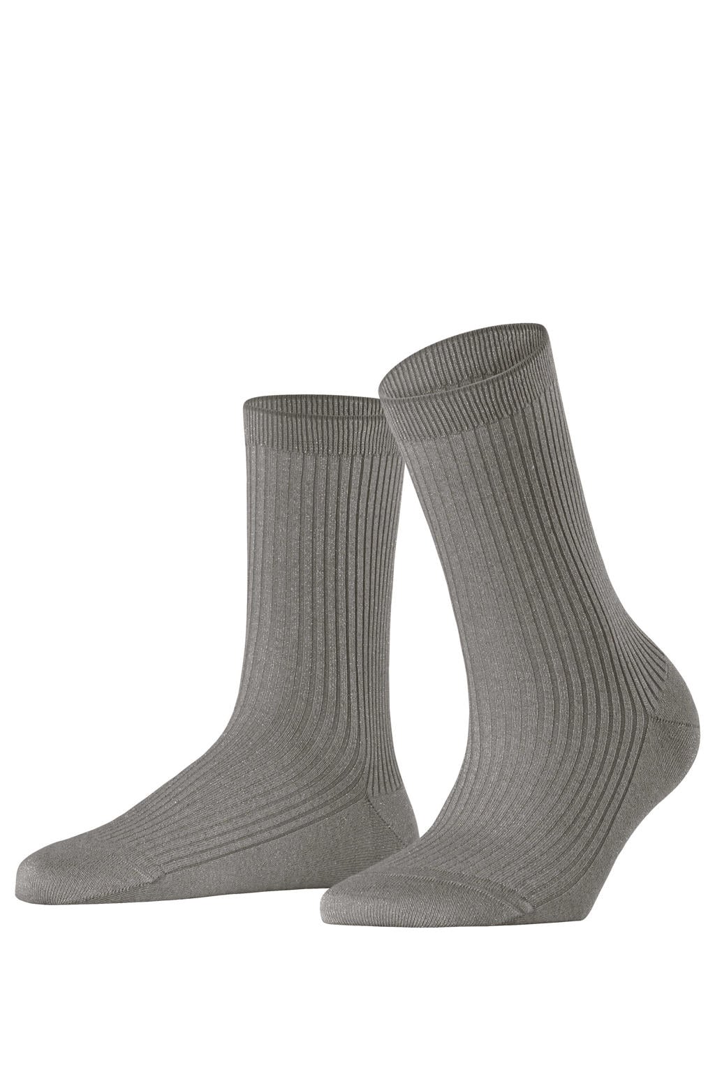 FALKE sokken Shiny Rib lichtbruin