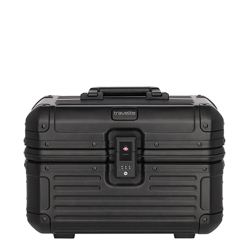 Travelite beautycase Next Aluminium zwart