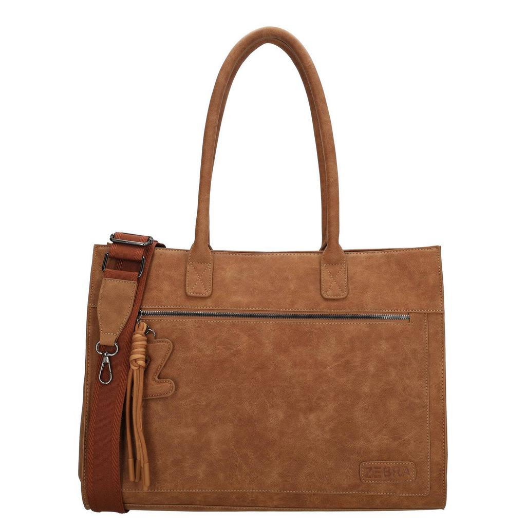 Zebra Trends 15 inch laptoptas Rosalyn cognac