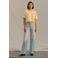 VERO MODA rechtvallend T-shirt met backprint - lichtgeel