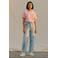 VERO MODA rechtvallend T-shirt met backprint - roze