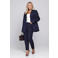 Accentil wide leg broek met krijtstreep - donkerblauw