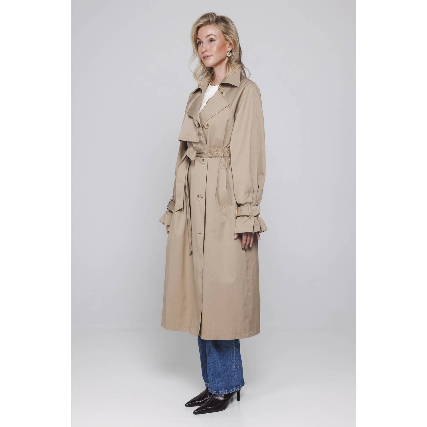 Accentil trenchcoat zand