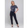 Accentil top met pailletten - donkerblauw