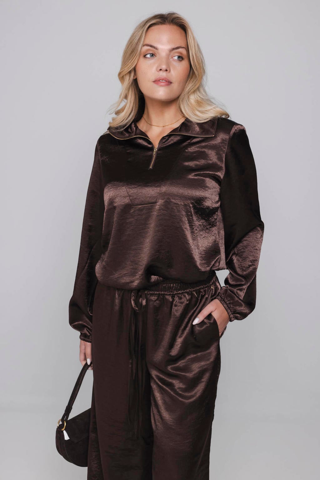 Accentil blouse - donkerbruin