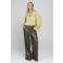 Accentil wide leg high waist broek - donkergroen